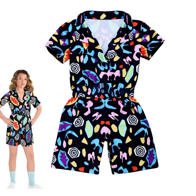 Kids Retro 1980s Drama-Inspired Costume – Short-Sleeve Jumpsuit