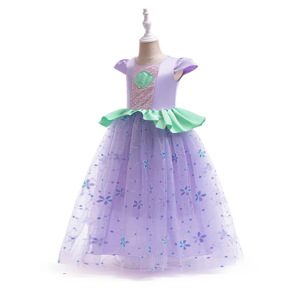 Girls Mermaid Princess Halloween Costume Dress