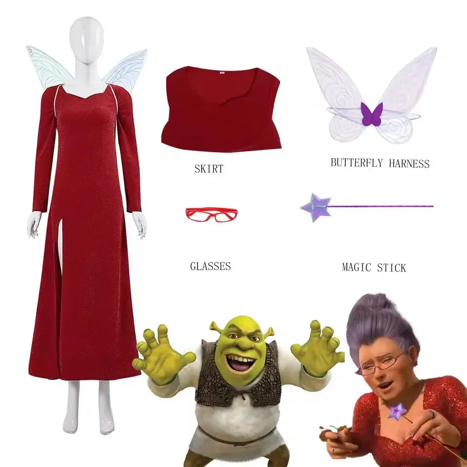 Shrek Fairy Godmother-Inspired Costume – Long Dress & Fairy Outfit Designs