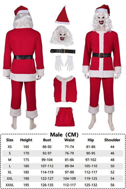 Art the Clown Terrifier Costume Dress Outfit Latex Masks Kids Adult Men Women Roleplay - Costume B / 110