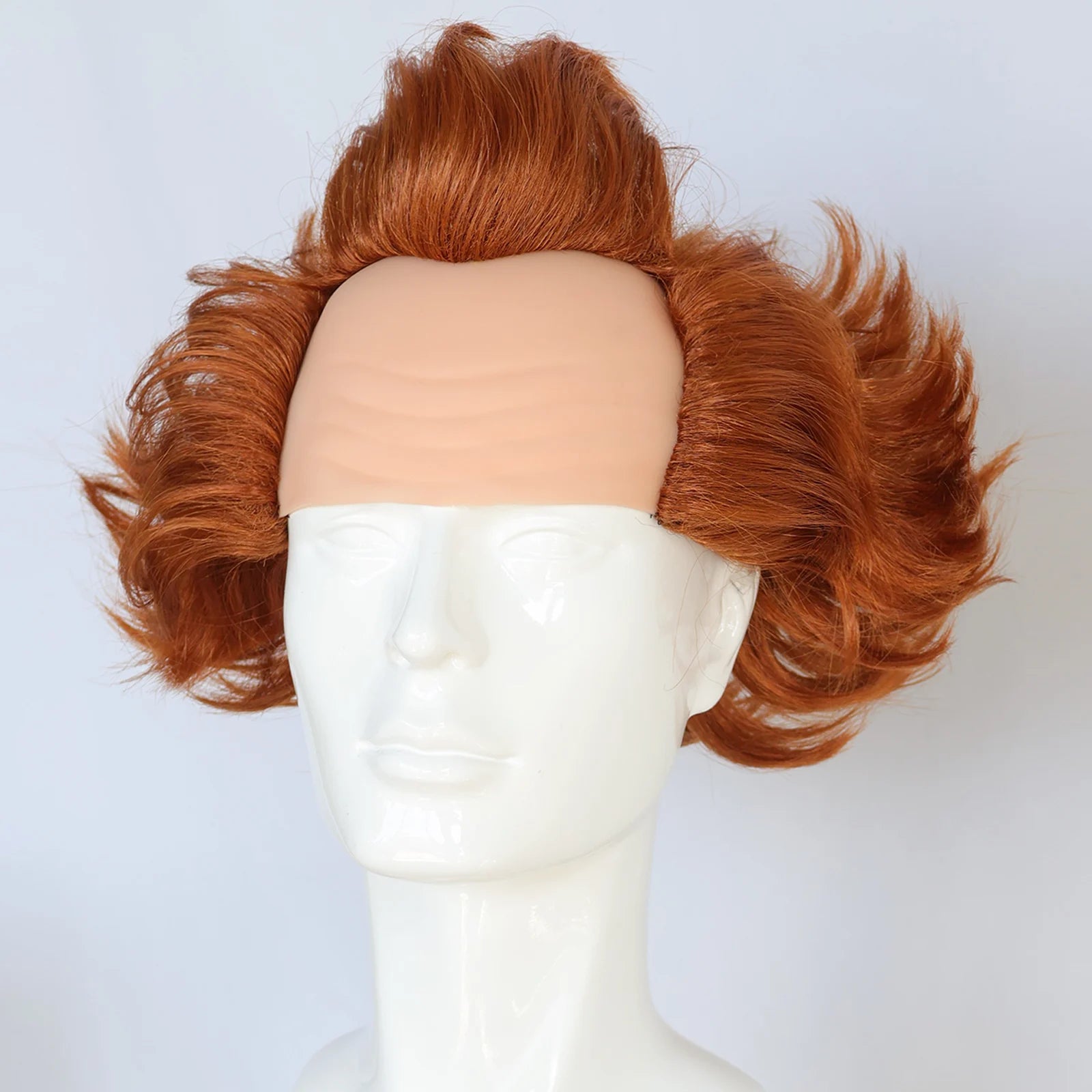 Synthetic Clown Wig for Halloween Cosplay -Orange Curly Hair with Realistic Bald Cap, Perfect for It Movie - product image 3