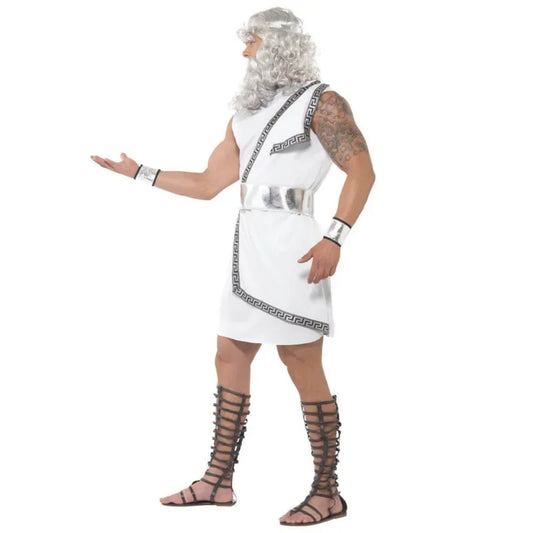 Halloween Ancient Greek Mythology Olympus Zeus Hera Costume Toga God Goddess Outfit - Women / M