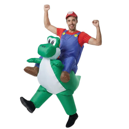 Halloween Plumber Costume Dinosaur Inflatable Suit Adult Kids Costume Performance Outfit - View 5