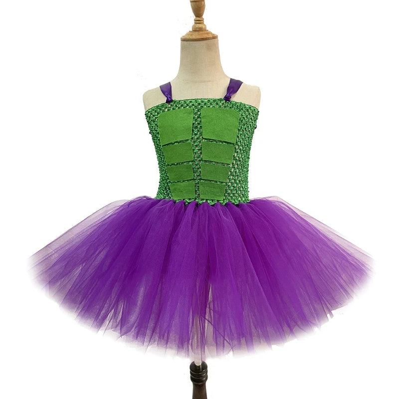 Green Muscle Superhero Tutu Dress with Mask - Girls - product image 5