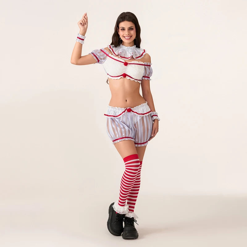 Women's 5-Piece Clown Halloween Costume Set