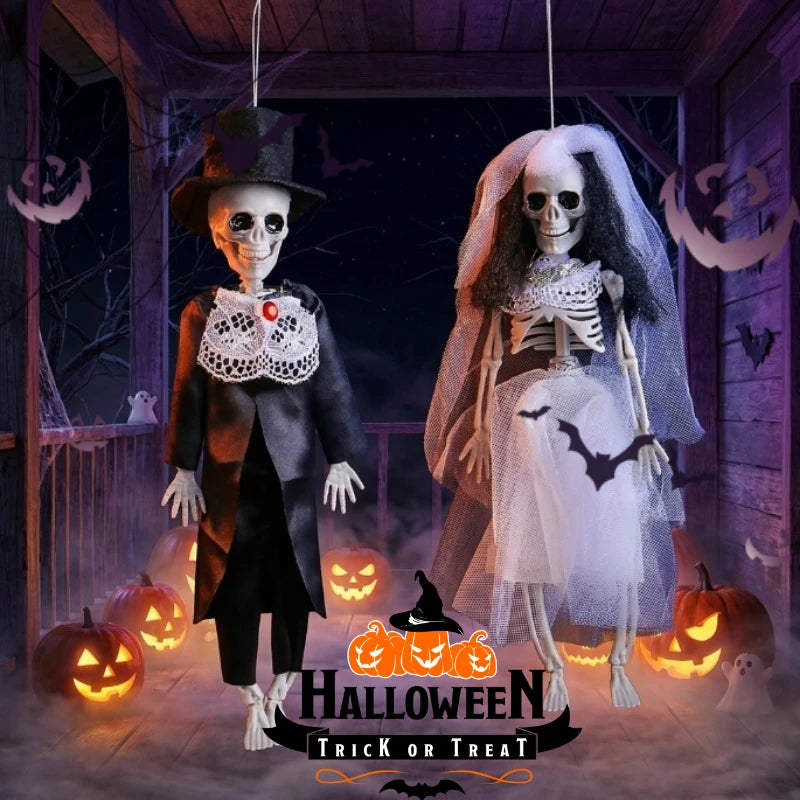 Halloween Skeleton Bride Groom Hanging Ornament Mini Wedding Skull Doll - product image 1
