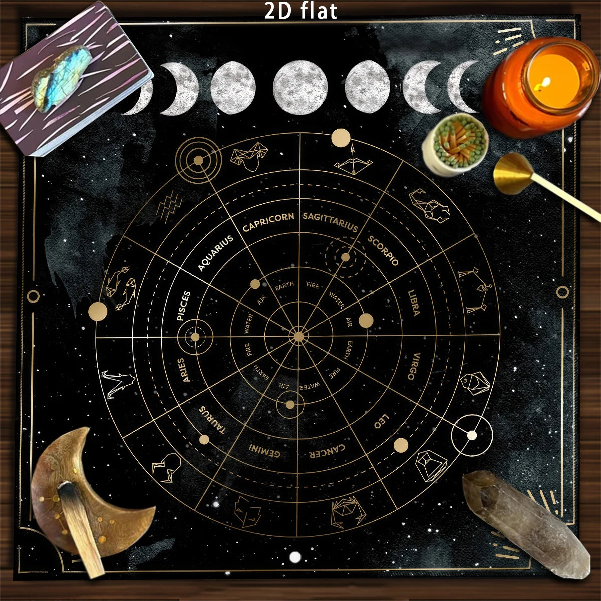 Sun & Moon Celestial Tarot Altar Cloth