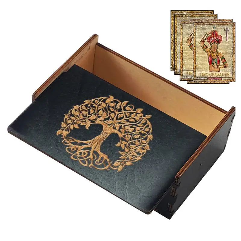 Vintage Wooden Tarot Card & Trinket Box