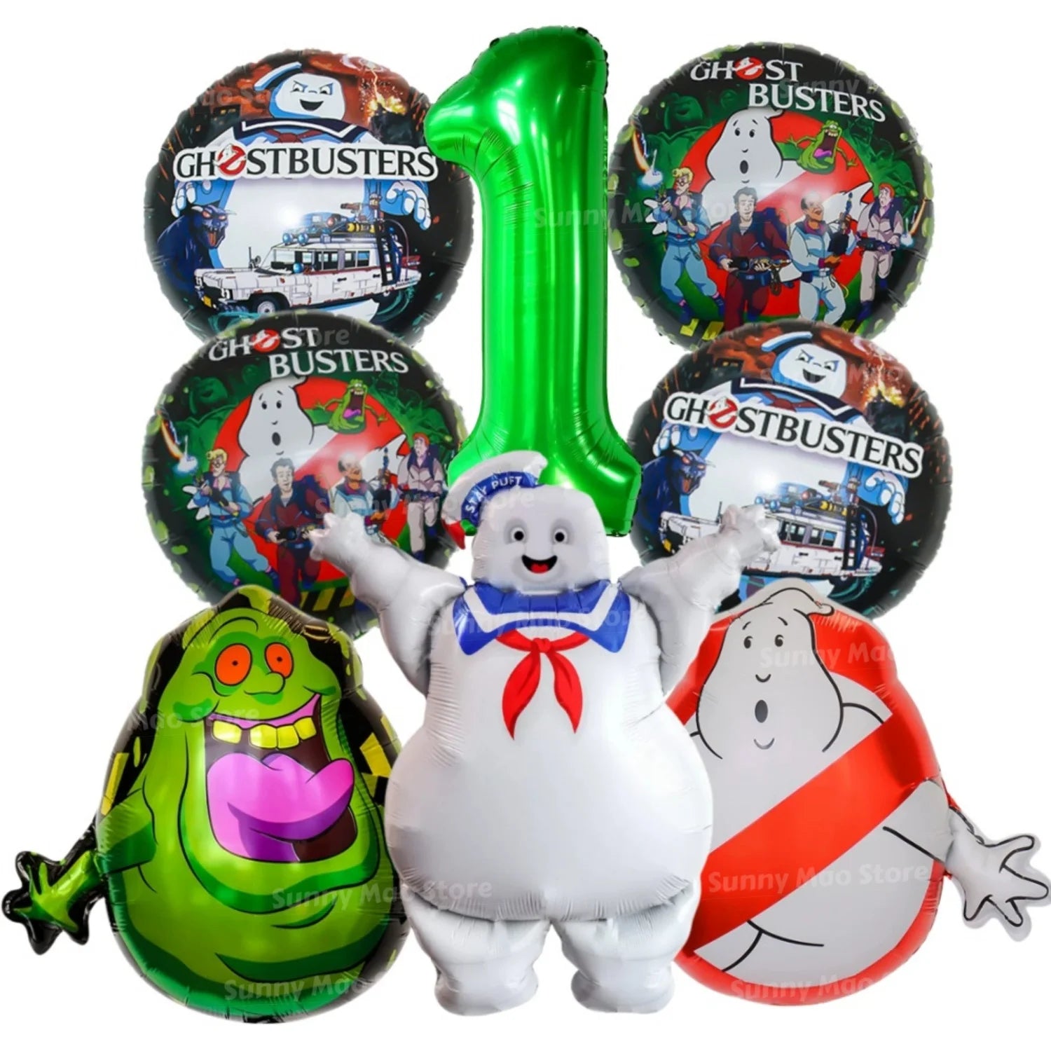 8Pcs paranormal ghost hunter Balloons Set Catch Ghost Balloon 32inch Green Number Balloon for Kids 1-9th Birthday Party - product image 7