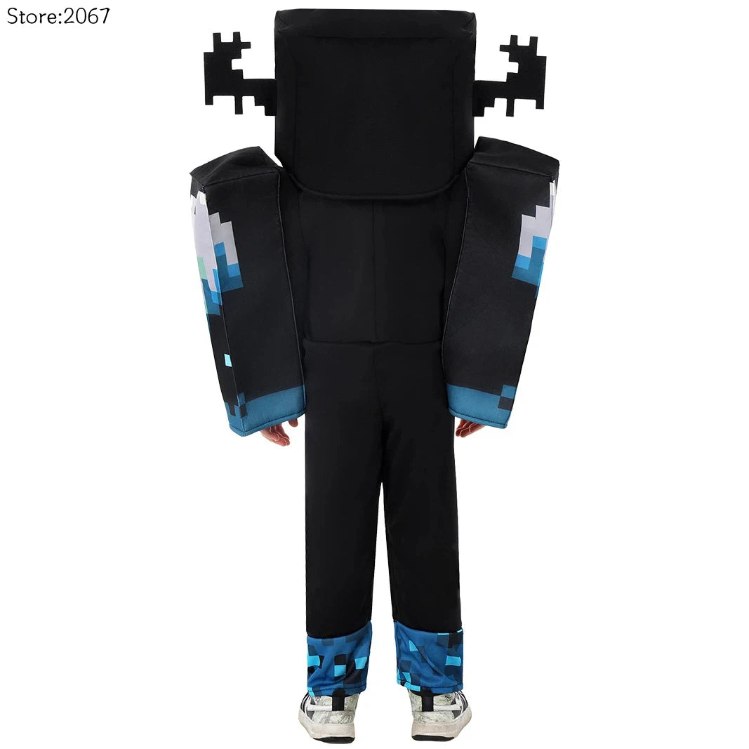 Halloween Costume My World Mc Game Dress Up Kids Costume Sound Guard Headgear Jumpsuit - set02 / XL