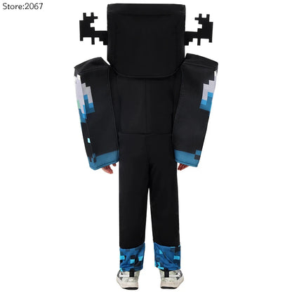 Halloween Costume My World Mc Game Dress Up Kids Costume Sound Guard Headgear Jumpsuit - set02 / XL