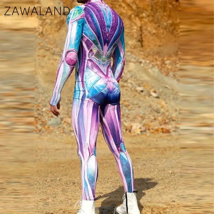 Zawaland Men Women Candyland Pink Costume Halloween Costume Sexy Bodysuit Zentai Suit - Women / M