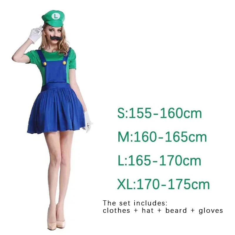 Mario & Luigi-Inspired Adult Plumber Cosplay Costume Set - Man Yellow XL