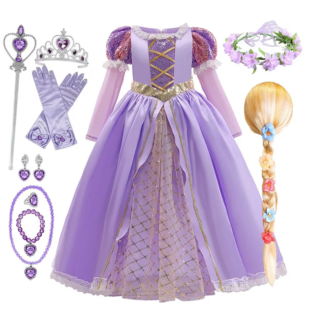 Rapunzel-Inspired Princess Costume for Girls | Fairy-Tale Gown