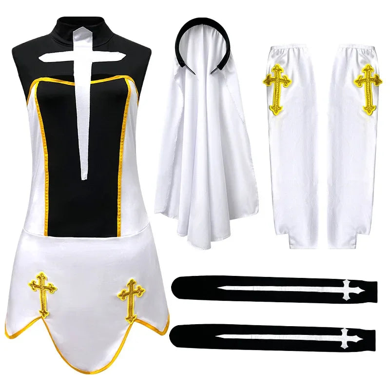 Halloween Costume Sexy Woman Dress Cosplay Role-Playing Nun Outfits Game Uniforms