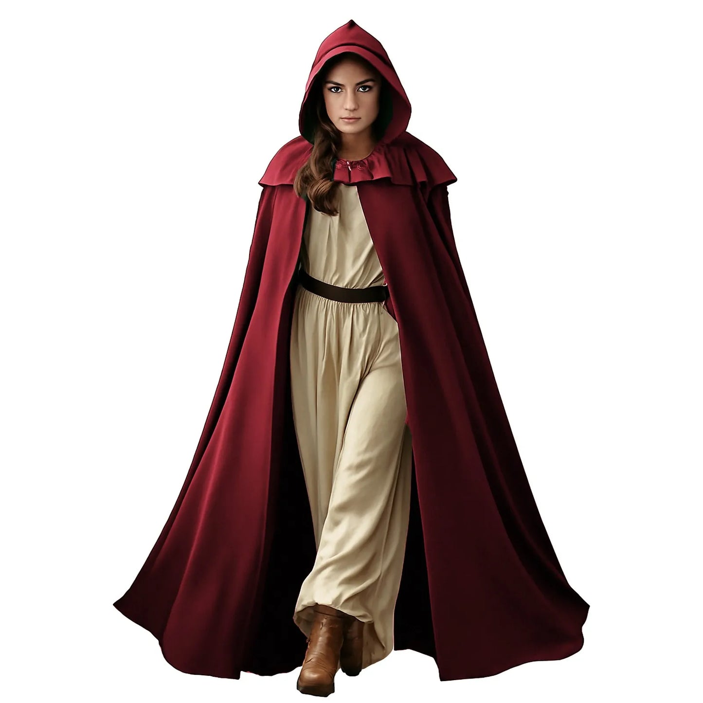 Halloween Hooded Capes for Adult Cloaks Costume Witch Red Black Purple Green Grim Reaper - Blue / M