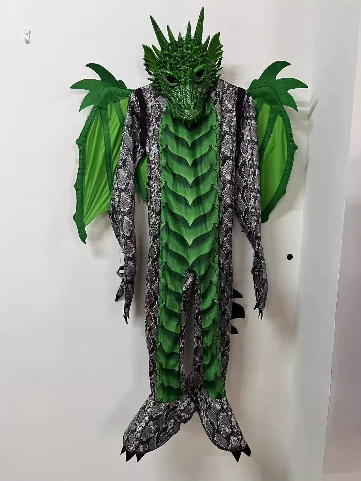 Dragon Jumpsuit With Wing And Mask Outfit Child Boys Black Blue Dragon Costume Dress