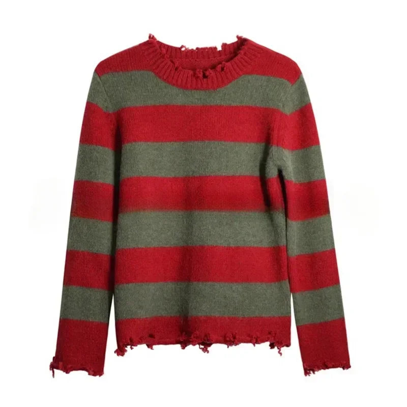 Freddy Krueger-Inspired Adult Horror Costume – Sweater, Hat & Accessories