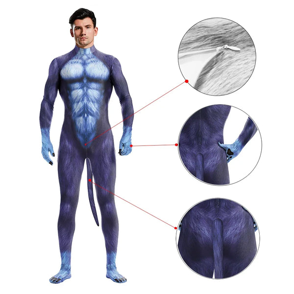 Pet Full Cover Elastic Zentai Suit Jumpsuit Print Catsuit Bodysuits Pet Costume
