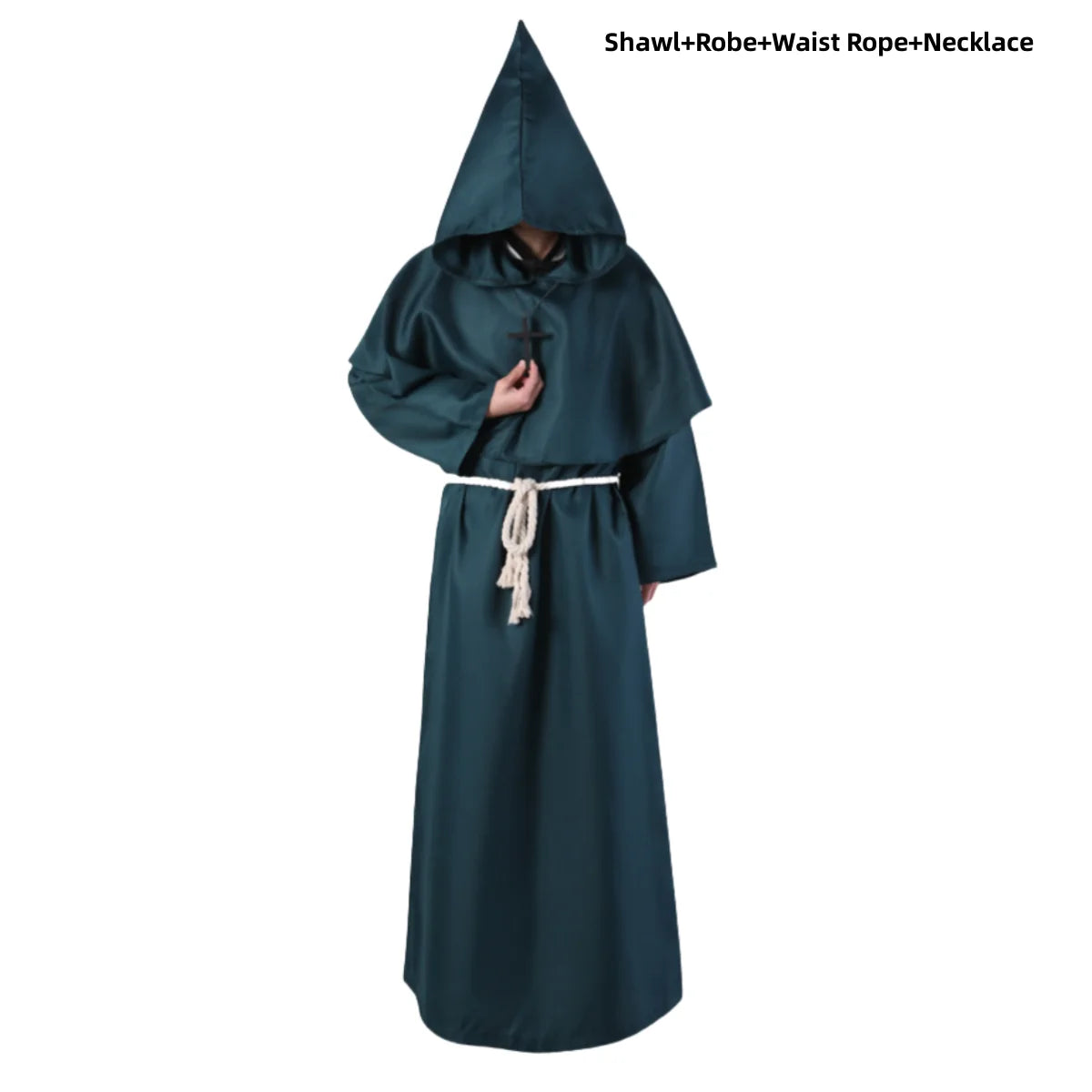 Adult Wizard Middle Ages Christian Monk Friar Priest Hooded Costume - alternate view 10