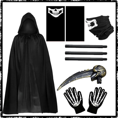 Kids' Skeleton Death Cloak Suit Grim Reaper Prop Ghost Costume