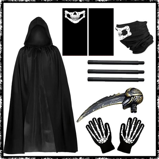 Kids' Skeleton Death Cloak Suit Grim Reaper Prop Ghost Costume
