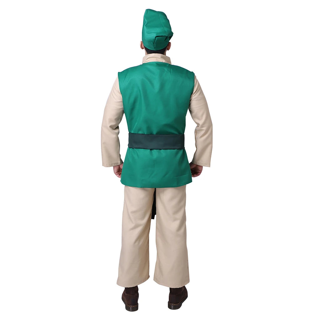 The Last Airbender Costume Cabbage Merchant Costume Adult Men's Green Uniform Suits - S