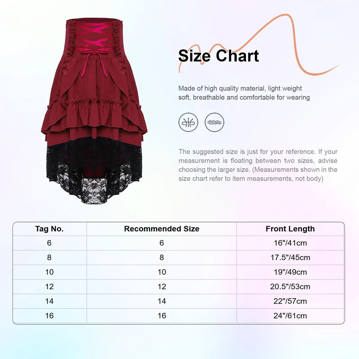 Girls' Medieval Skirt Costume - product image 4