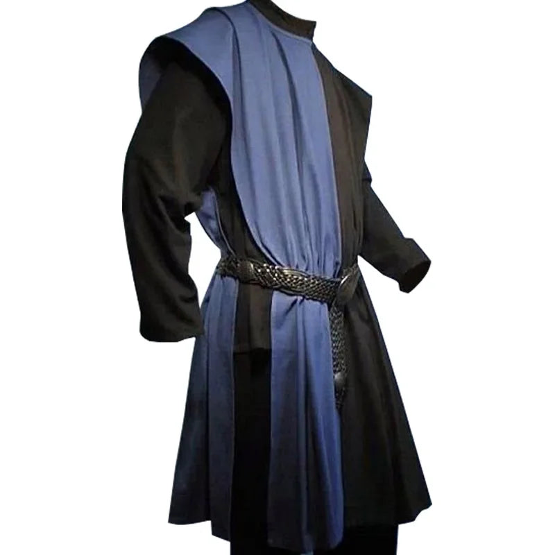 Medieval Costume Men's Larp Warriors Knight Costume Tunic Vest Gown Shirt Tabard Coat - YELLOW / 4XL