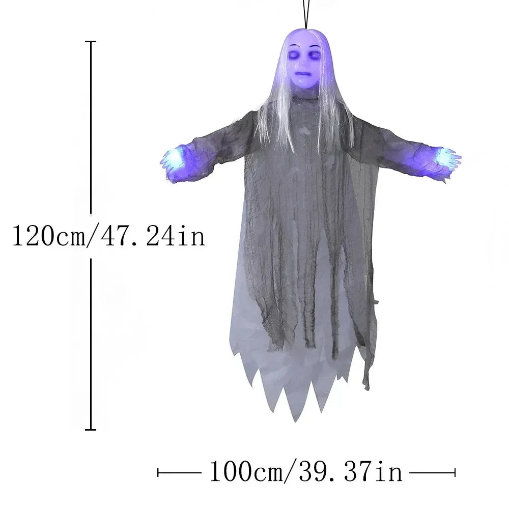 Halloween Electric Vocal Clown Pendant Home Glow Lifelike Hanging Ghost Decoration Spooky Kid Hanging From A - product image 6