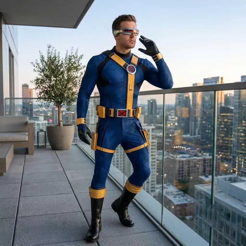 Scott Summers Costume Halloween Suit - boots customize / S