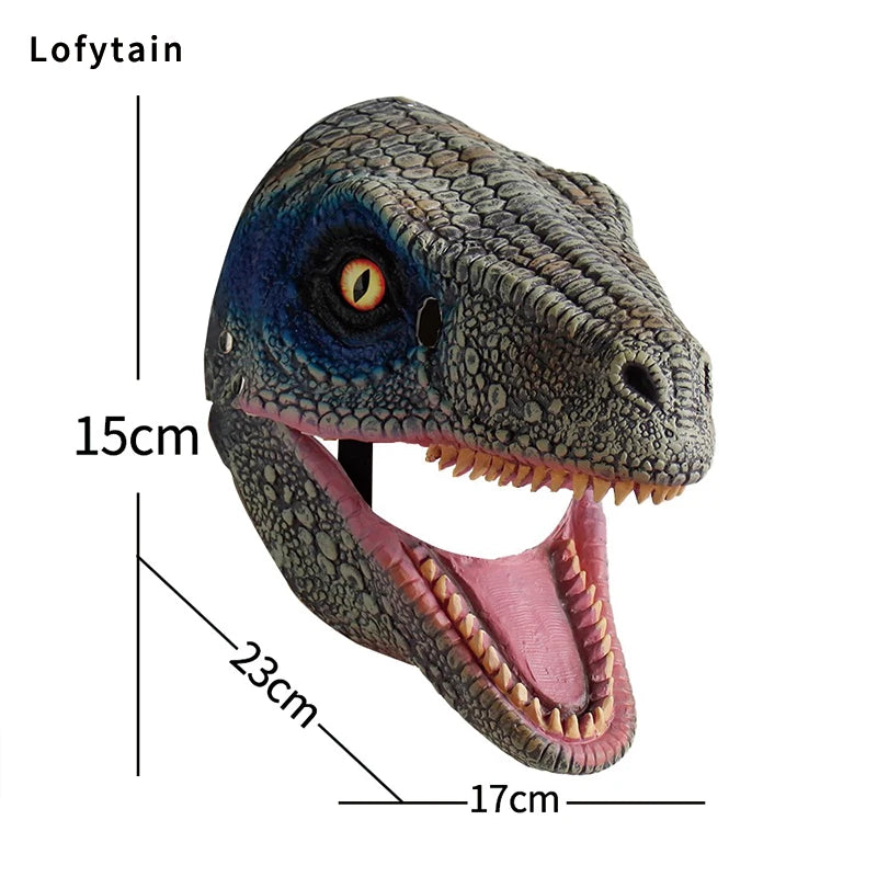 Child Horror Dinosaur Headgear Maks Cosplay Kids Scary Dragon Moveable Open Mouth Latex Mask Halloween Party - product image 