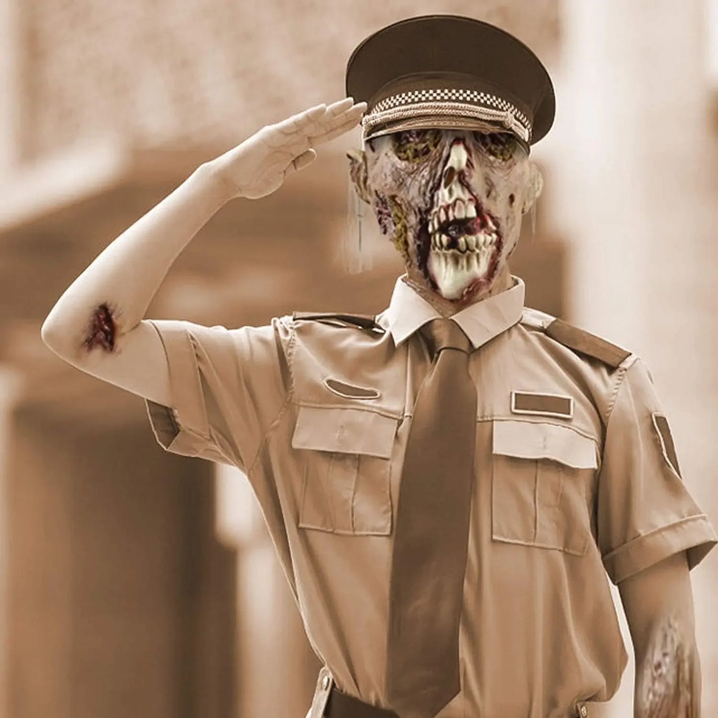 MAKEATREE Scary Walking Dead Zombie Head Mask Latex Creepy Halloween Costume Horror Adult Halloween - product image 4