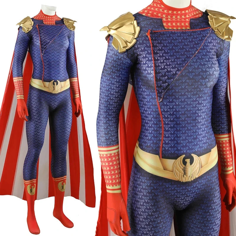 CyThe Boys 4 Costume the Homelander Men's Costume Superhero Bodysuit Girls 3D Printed - bodysuit cape / L(170)-Adult
