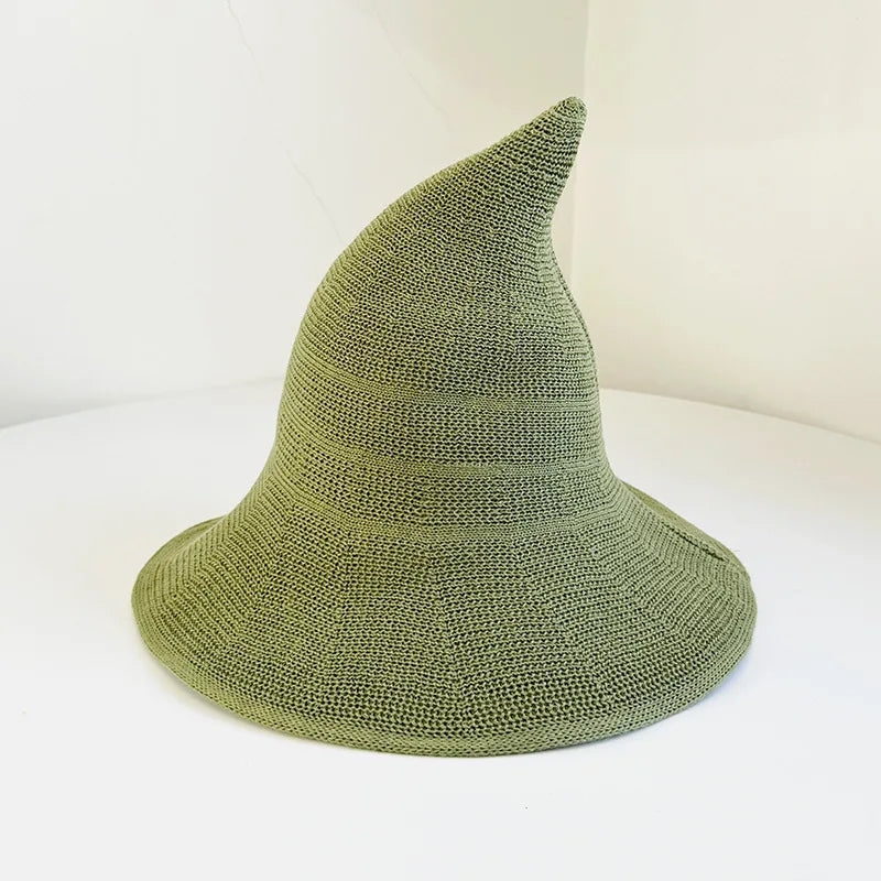 Knitted Witch Hat Pointed Wide Brim Wool Halloween Christmas Costume Party Cosplay Winter Fashion Cap for - product image 16