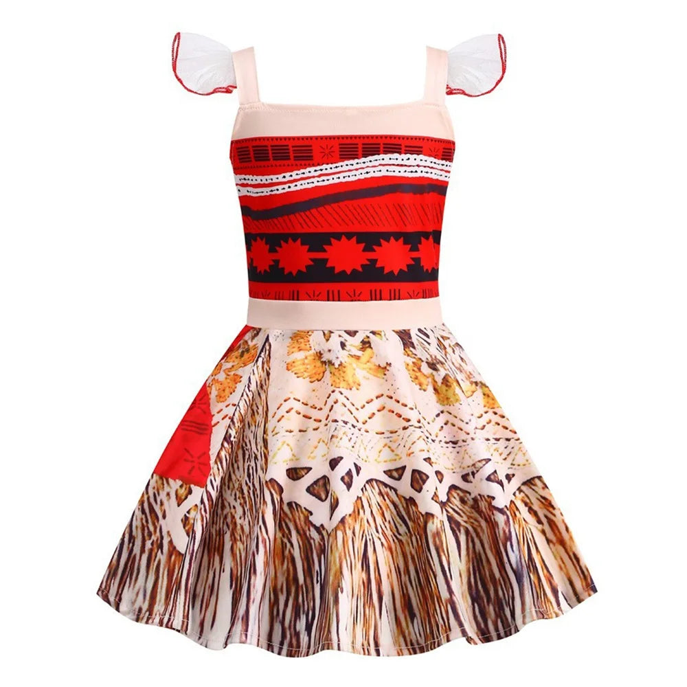 Girls Polynesian Ocean Princess Halloween Costume Dress