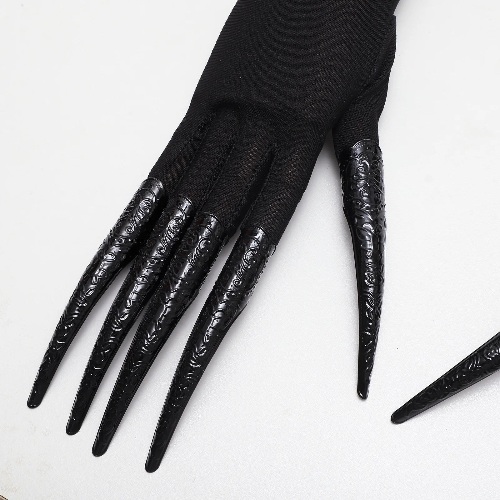 1 Pair Women Witch Long Nails Cat Vampire Demon Claw Gloves Costume Accessories for Halloween Party Mardi - product image 5