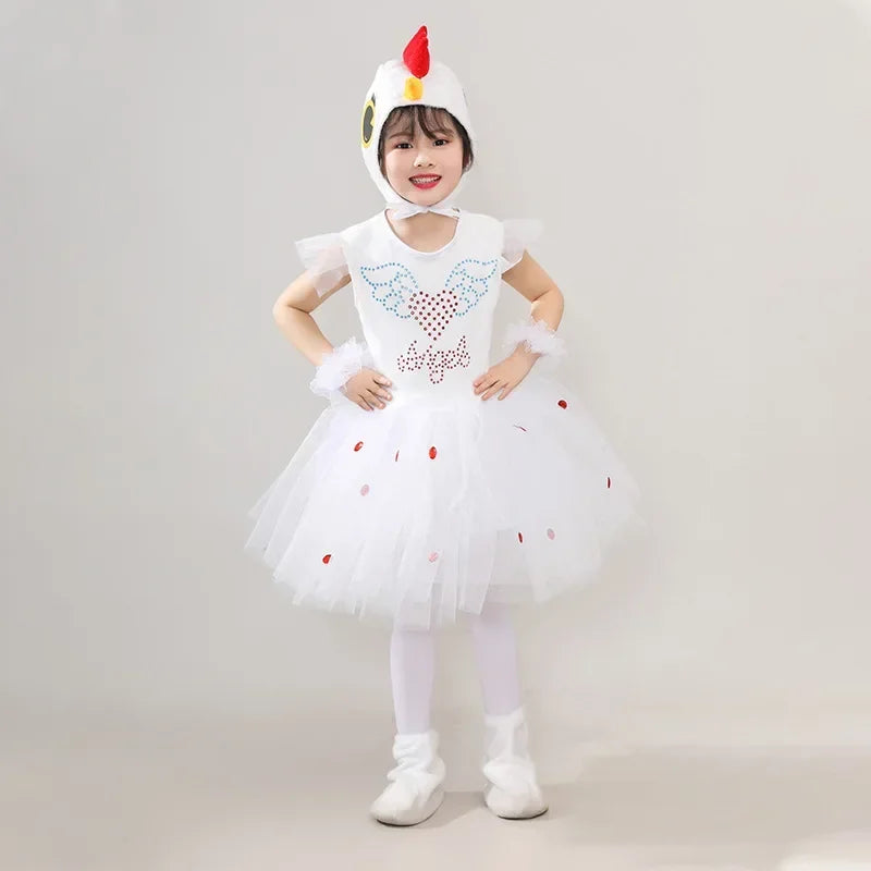 New Children Kids Adult Halloween Duck Chicken Chick Costume Skirt Tutu Yellow Bodysuit Outfit Dance - product image 16