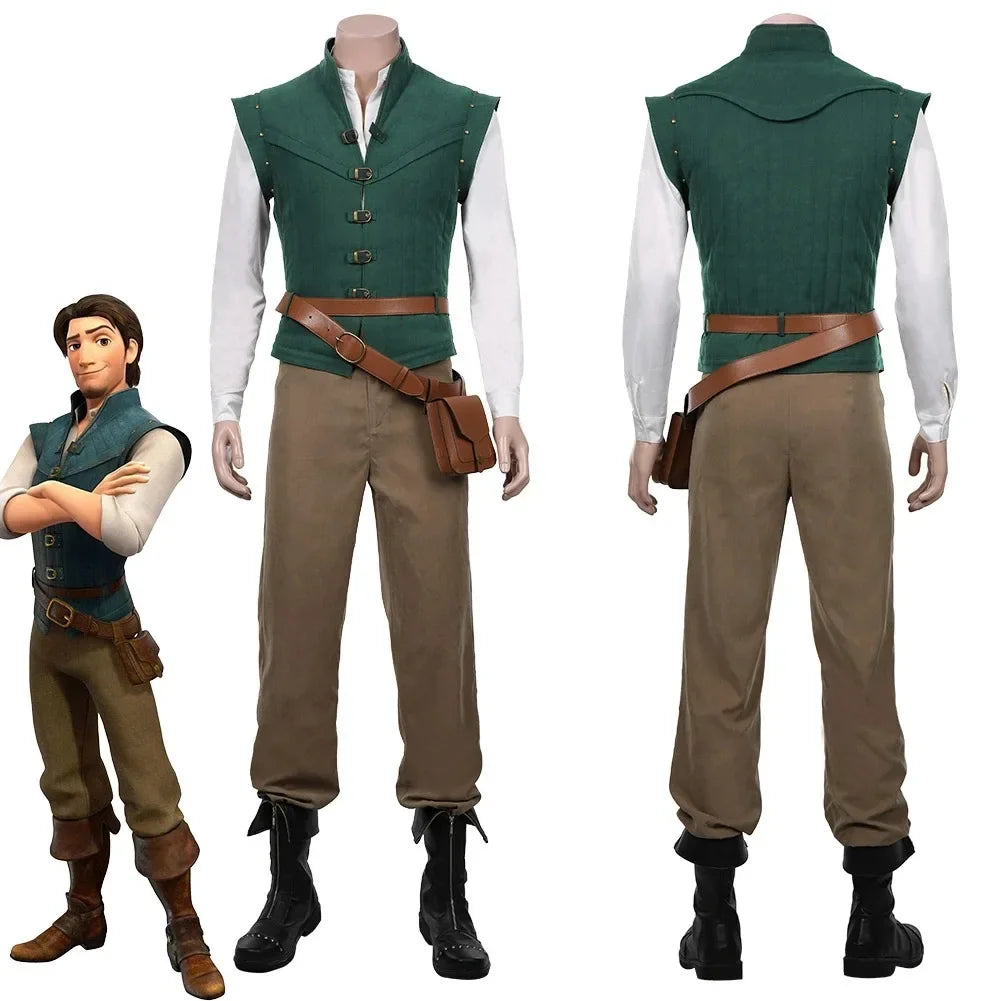 Anime Flynn Rider Tangled Long-Haired Tower Princess Costume Adult