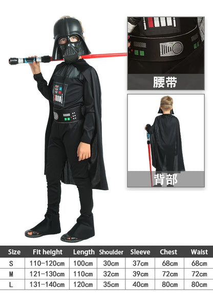 Halloween Kylo Ren White Soldier Obi-Wan Kenobi Kids Costume Jedi Warrior Kids Darth Vader - style 2 / S