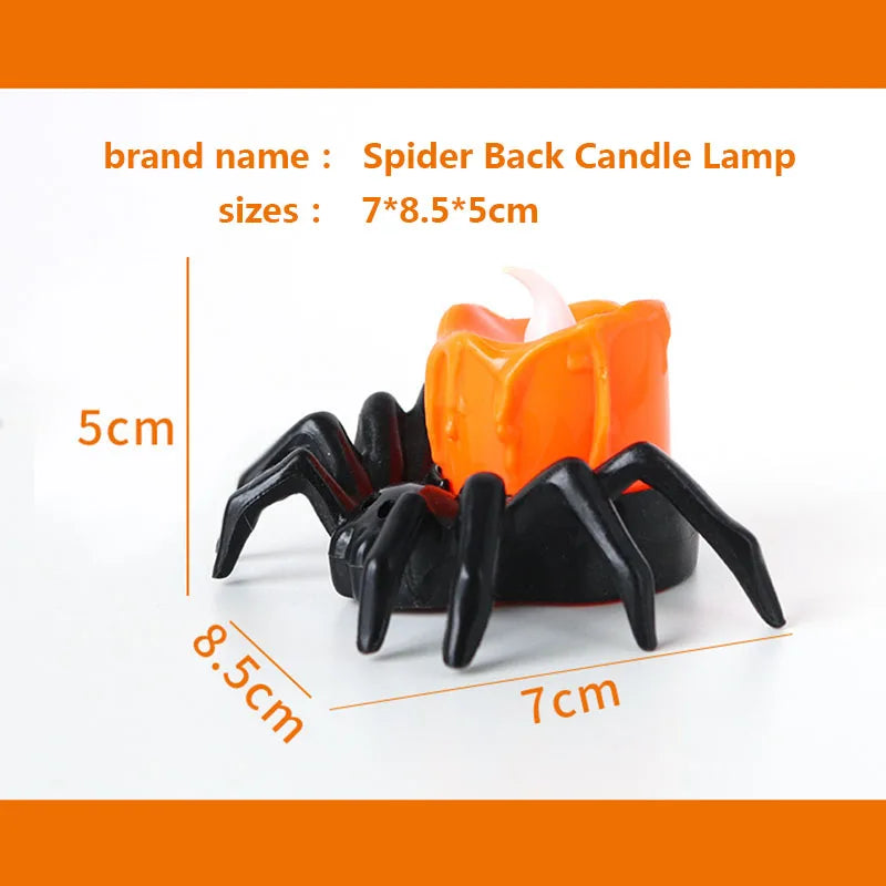 LED Spider Halloween Candle Lights – 1–10 Pack