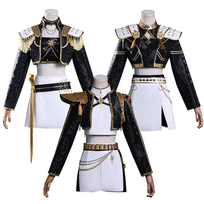 Black Golden Rumi Zoey Mira Costume Wig Women Suit Halloween Party Role Playing Outfit - product image 1