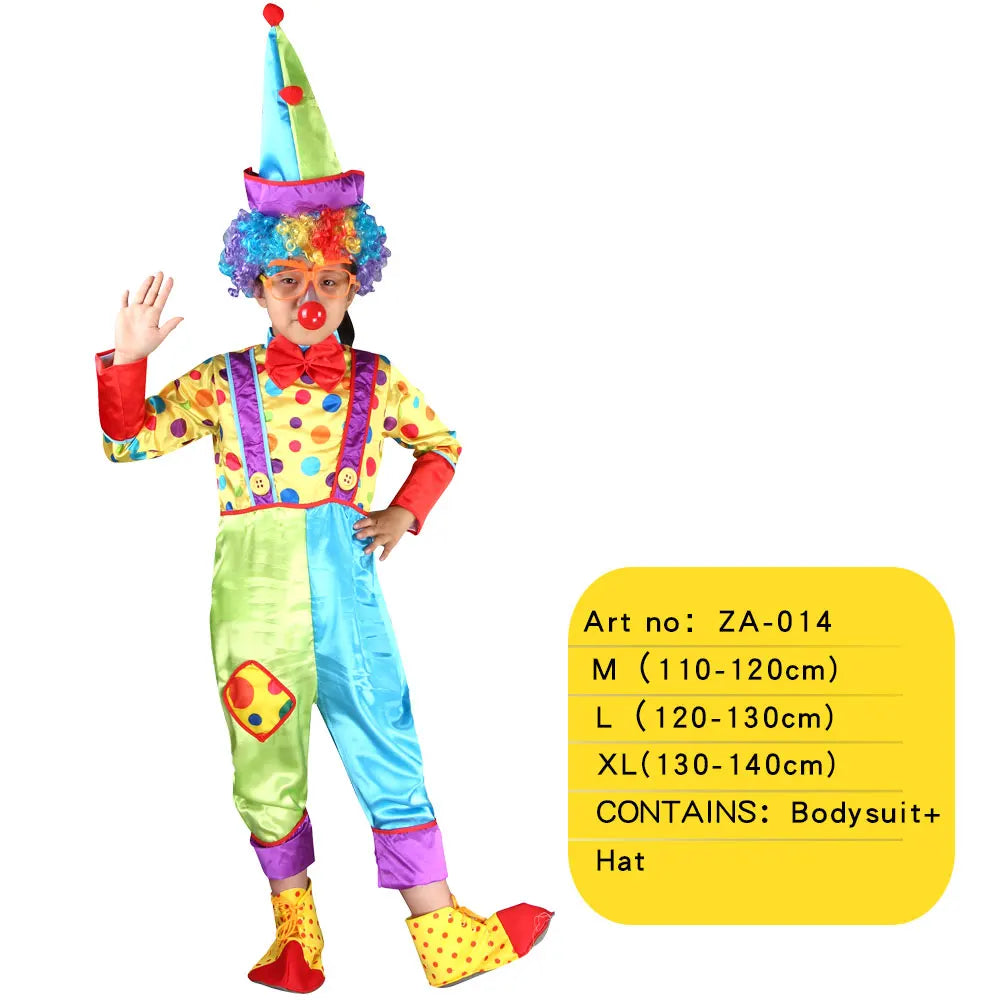 Circus Clown Costumes Kids Costumes Jumpsuits Hats - ZA-009 / L