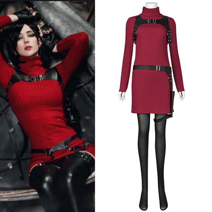 Female Ada Costume Wong Costume Dress Belt Cosplay Outfits Halloween Disguise Suit for - Package 1 / XS
