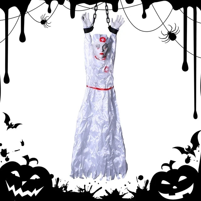 Animatronics Decoration Hanging Clown Nurse Voice Control Electric Outdoor Prop - alternate view 10