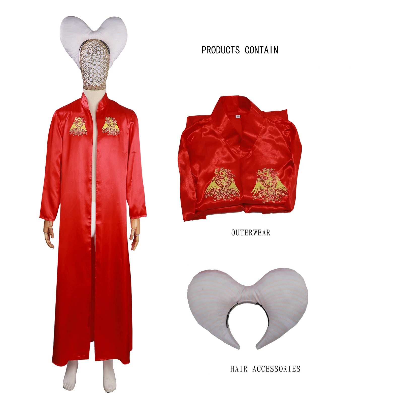 Men Costume Red Cape Cloak with Headgear Adult Women Men Medieval Witch Uniform Halloween - AS SHOW / XL