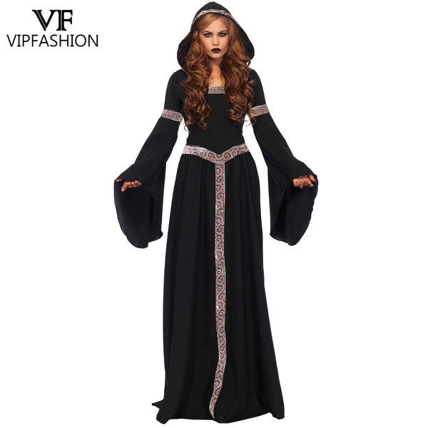 Vip Medieval Witch Black Evil Gothic Women's Dress Halloween Costume