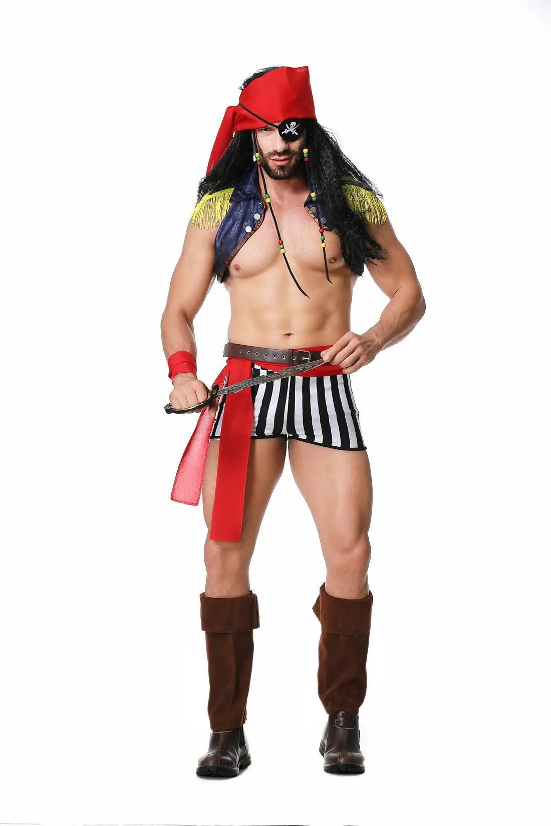 Men Caribbean Pirate Costume Halloween Ball Themed - product image 5