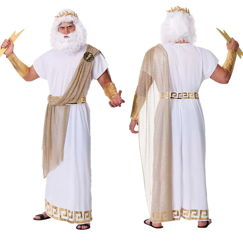 Halloween Costume Ancient Greek Gods Zeus Costumes Adult King of Rome Stage Show Dress - View 7