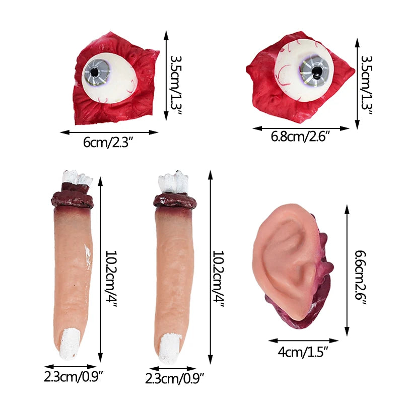 5pcs Halloween Horror Prop Simulation Human Organ Bloody Ear Fingers Eyeballs - product image 8